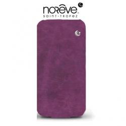 Etui iPhone 5 5S SE Norêve Cuir nubuck prune vintage - Violet