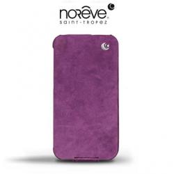 Etui iPhone 4 4S Norêve Cuir nubuck prune vintage - Violet