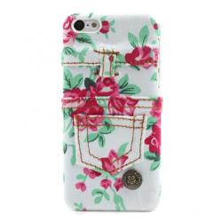 Coque iPhone 5C Jeans and Flowers - Blanc