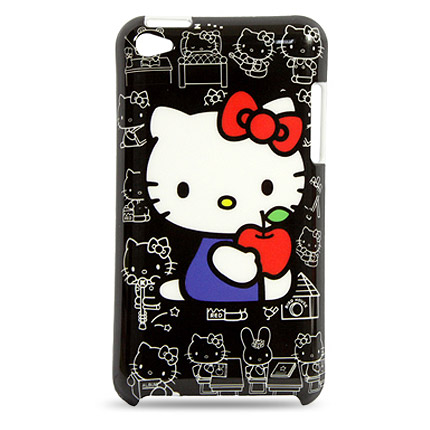 Coque iPod Touch 4 Hello Kitty - Noir