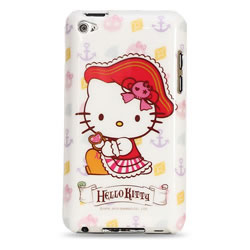 Coque iPod Touch 4 Hello Kitty Pirate - Blanc