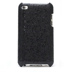 Coque iPod Paillettes - Noir