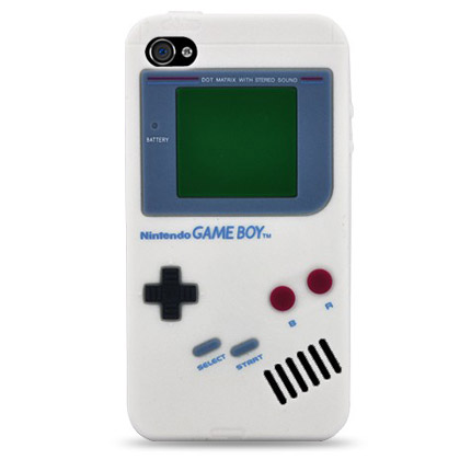 Coque iPhone Game Boy 3D + film - Blanc