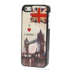 Coque iPhone 5 5S SE vintage - London - Marron