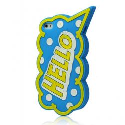 Coque iPhone 4/4S Hello - Bleu