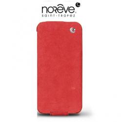 Etui iPhone 4 4S Norêve Cuir nubuck cerise vintage - Rouge