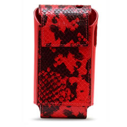 Étui iPhone Cuir Python Malais - Rouge