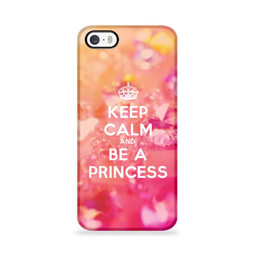 Coque iPhone 5S Keep Calm / Princess - Rose