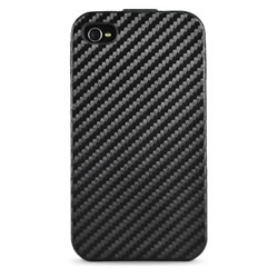 Étui iPhone clapet carbone - Noir