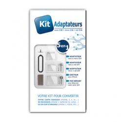 Kit 5 en 1 adaptateurs Nano Micro SIM - Blanc