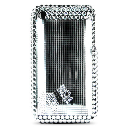 iPhone Coque Strass Dog (noir et blanc)