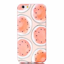 Coque iPhone 6 6S pastèque silicone - Rose