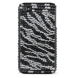 Coque iPhone Strass Zebre - Noir