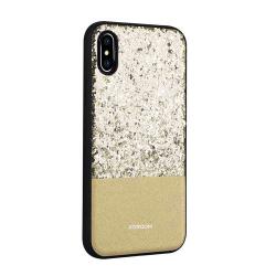 Coque iPhone X Paillettes Joy Champagne Or