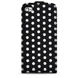 Étui iPhone clapet Pois - Noir