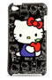 Coque iPod Touch 4 Hello Kitty - Noir