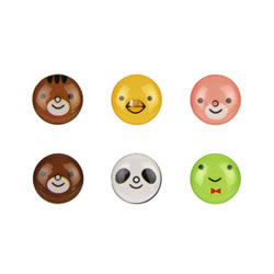 6 Stickers Bouton démarrage - Animaux - Jaune