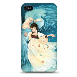 Coque bords compris Amélie Callot - Mon ange de glace - Bleu