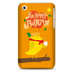 Coque bords compris Allan Aubry - Fucking autumn - Orange