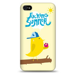 Coque bords compris Allan Aubry - Fucking summer - Jaune