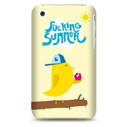 Coque bords compris Allan Aubry - Fucking summer - Jaune