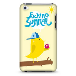 Coque bords compris Allan Aubry - Fucking summer - Jaune