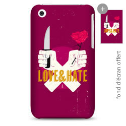 Coque bords compris Allan Aubry - Love & Hate - Rose