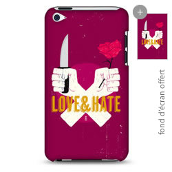 Coque bords compris Allan Aubry - Love & Hate - Rose