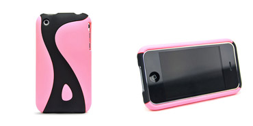 iPhone Coque Vague (noir et rose)